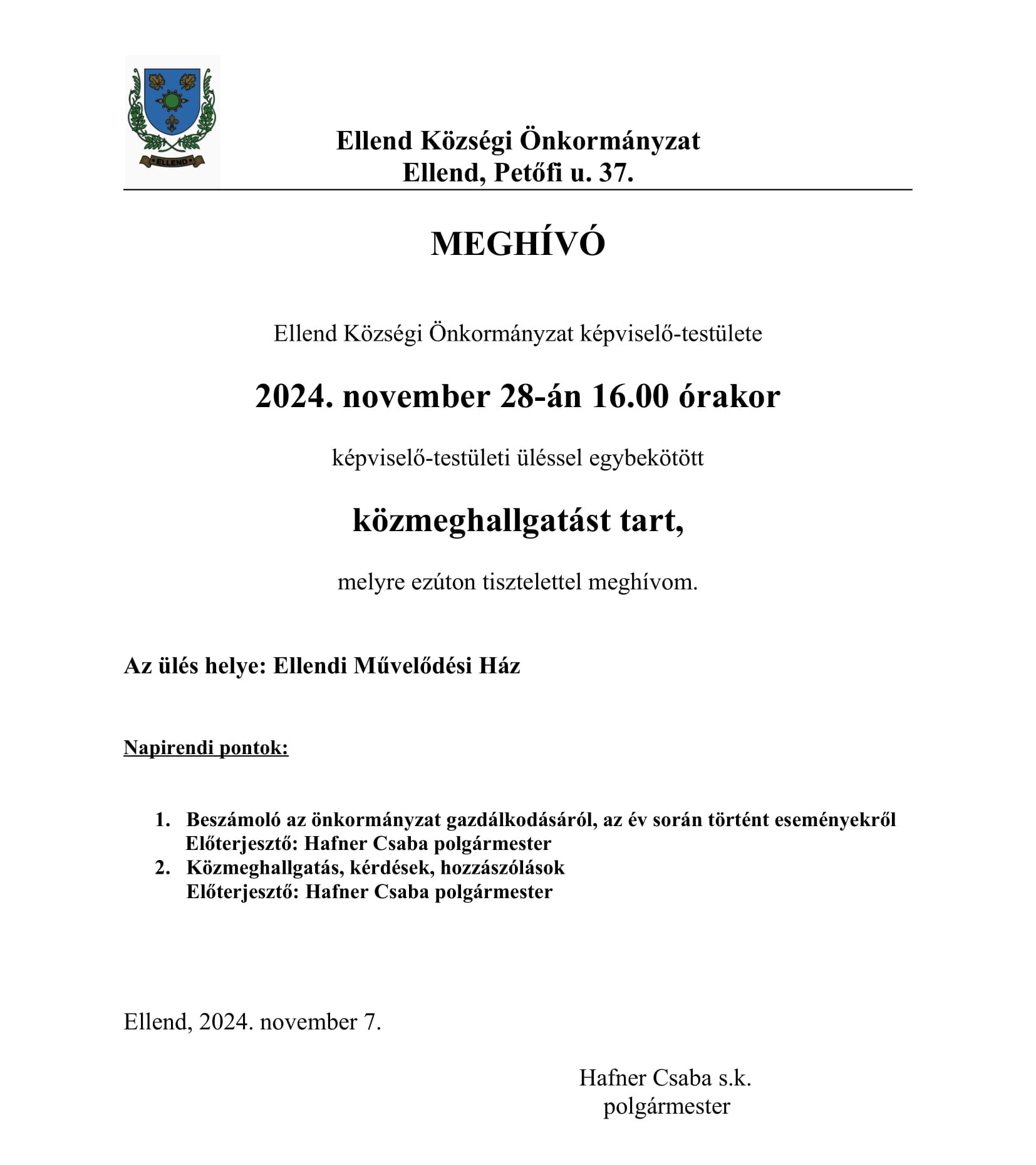 MEGHÍVÓ 2024 11 28 közmeghallgatás 1
